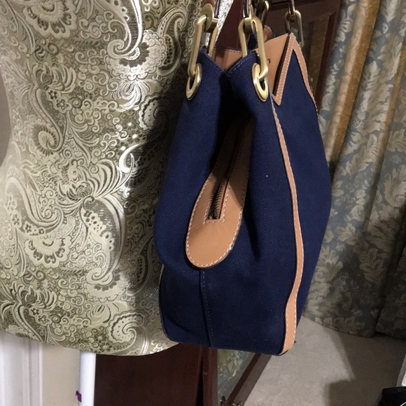 Michael kors canvas with leather trim triple compartments shoulder bag. - Picture 7 of 14